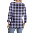 thumbnail image 6 of TKLPEHG Long Sleeve Tops for Women Fashion V Neck Plaid Print Tunic Shirts Casual Loose Women Tops Trendy Fall Clothes (Purple,XXL), 6 of 8