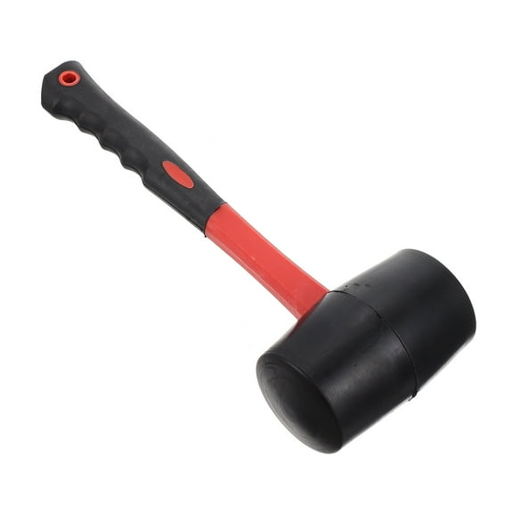 Luxshiny Mallet Hammer Rubber Mallet Black Fiber Handle 1Pcs 11.2X3.7in