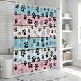 thumbnail image 5 of Blue Pink Dog Paws Prints Shower Curtain Set - Small 36" x 72" Washable Bathtub Curtain with 12 Hooks, Farmhouse Beige Wood Waterproof Fabric Stall Shower Curtains for Bathroom/Bathtub Décor, 5 of 6