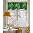 thumbnail image 4 of Green Plaid Linen Curtain Valance for Bedroom/Bathroom/Kitchen/Office/Living/Dining Room Windows,St. Patrick's Day Buffalo Checkered Plant Rod Pocket Topper Drapes Decorative Cafe Drapery Panel 60x18, 4 of 6