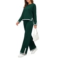 thumbnail image 5 of UVN Outfits Sets for Women Casual 2 Piece Lounge Sets Fall Long Sleeve Tops and Wide Leg Pants Tracksuits Pajamas Sets with Pockets, 5 of 11