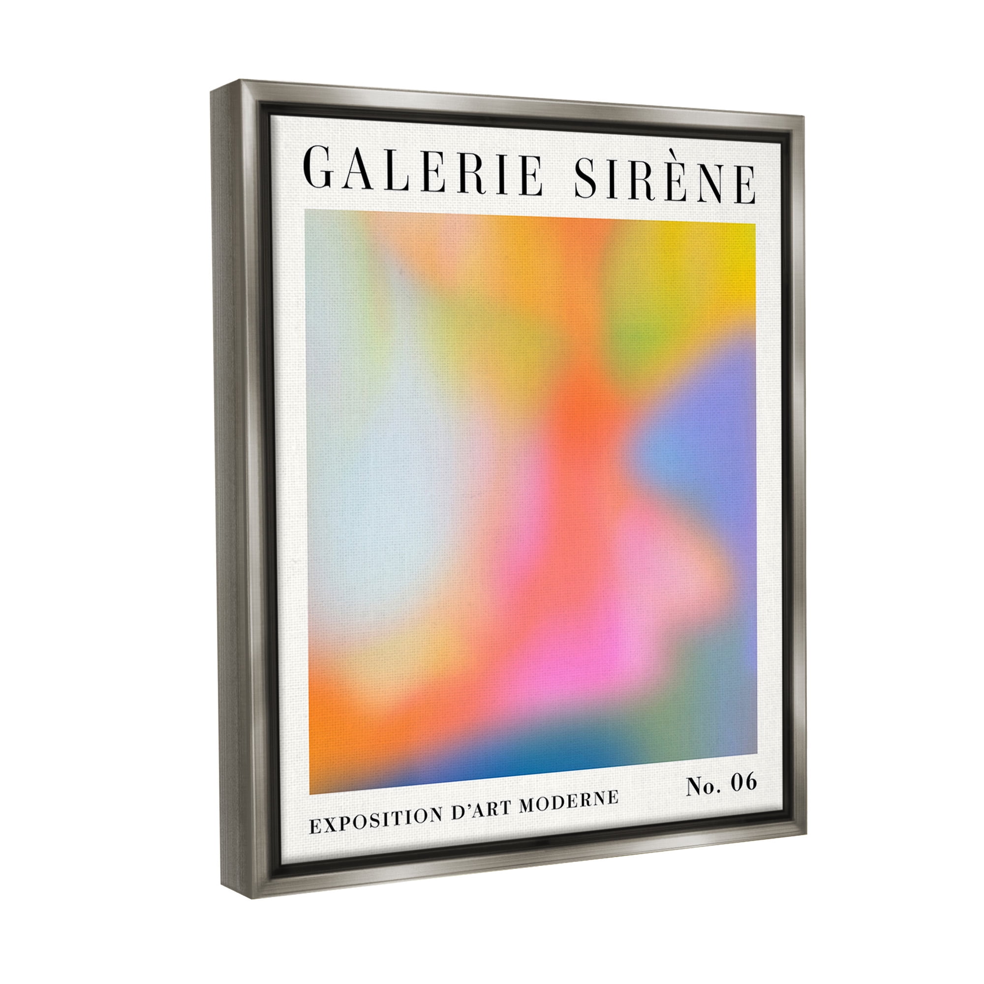 Stupell Industries Abstract Aurora Pattern Abstract Painting Gray Floater Framed Canvas Art Print Wall Art, 25 x 31