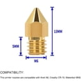 thumbnail image 4 of 10/20 Pcs MK8 Brass Nozzle 0.2MM 0.3MM 0.4MM 0.5MM 0.6MM Extruder Head Nozzles For 1.75MM CR10 CR10S For Ender-3 3D Printer Parts, 4 of 6