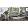 thumbnail image 3 of Bayberry Gray Velvet Loveseat with 2 Pillows, 3 of 11