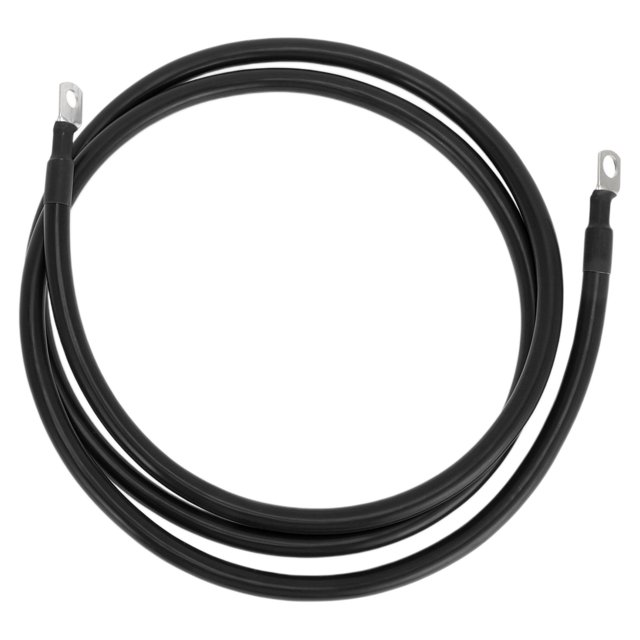 Unique Bargains 1 Pc Cable Inversor de Batería 2 AWG Gauge 6.5FT 3/8" Lug 5/16" Lug Cable de Batería Universal para Automóvil Vehículo Barco RV Solar Cobre Estañado Negro