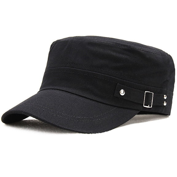 Vjnyvs Washed Cotton Flat Top Cap Summer Autumn Adjustable Chapeau Visor Hat