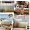 thumbnail image 5 of Burnt Orange Beige Ombre Outdoor Waterproof Pillow Covers, Modern Abstract Art Texture Decorative Square Throw Pillowcase Sofa Cushion Sham for Patio/Couch/Chair, 24"x24" 2 Pack, 5 of 8