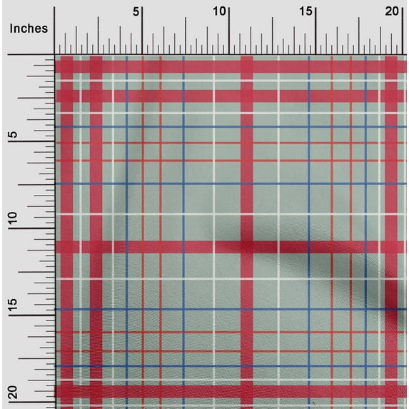 oneOone Cotton Poplin Fabric Madras Check Print Fabric BTY 42 Inch Wide