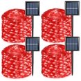 thumbnail image 1 of Guirnalda de luces solares QITONG, paquete de 4 unidades, 100 LED, 10 m, rojas, impermeables, 1 of 8