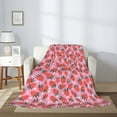 thumbnail image 2 of Gaeub Strawberry Print Flannel Throw Blanket, Home Fleece Throw Blanket for Couch or Bed,Decorative Blankets,Lightweight Fuzzy Flannel Blanket-60"x50", 2 of 6