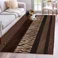 thumbnail image 2 of 2.7x5 Washable Area Rug, Brown Zebra Leopard Print Non-Slip Rectangle Rug for Bedroom Bedside, Country Vintage Animal Skin Print Indoor Floor Mat for Home Decor, 2 of 9