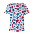 thumbnail image 4 of IROINNID 4th of July T-Shirt For Women Fashion Summer Loose Casual Blouse Round Neck Women Tops USA 4th Of July, 4 of 5