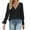 #1 Black, variant on IWEMEK Fall Tops for Women Casual Loose Fit Long Sleeve Tshirts Crew Neck Solid White Tees Comfort Waffle Blouse Size S