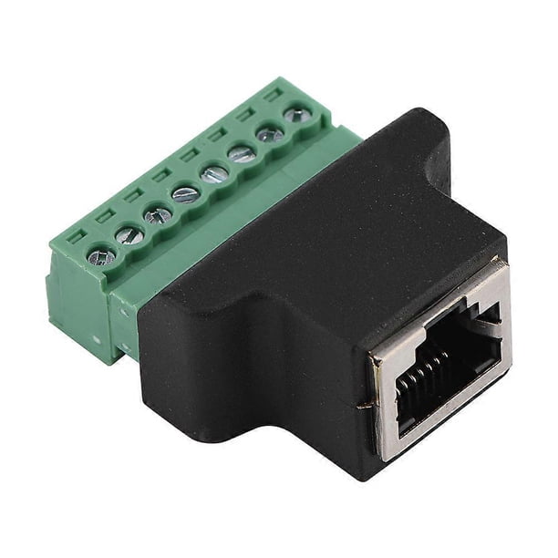 DVR Ethernet Connector, RJ45 Female Jack to 8 Pin Screw Terminal Connector