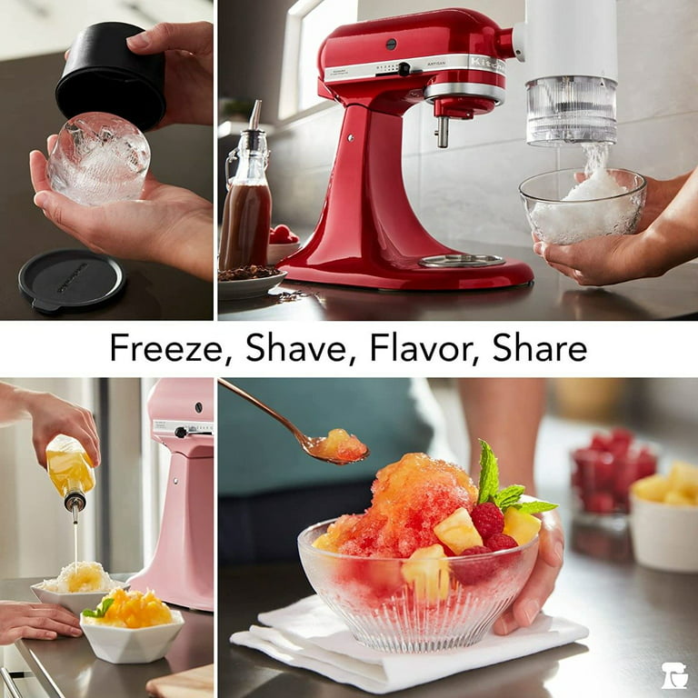 Shave Ice Attachment for Kitchenaid Stand Mixers, Shaved Ice and Snow Cone  Attachment for Kitchenaid with 10 Ice Molds