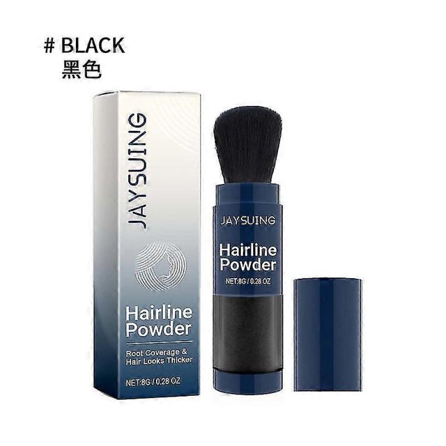 Jaysuing - Polvo de fibra capilar densa para cabello grueso, esponjoso, rellena la línea del cabello, refrescante, control de aceite, color negro 8 g