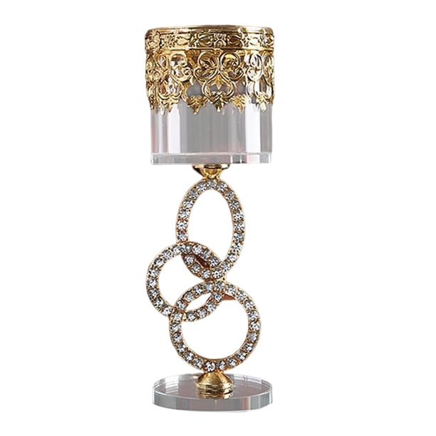 Candelabro de cristal con forma de círculo cilíndrico, candelabro, adorno para 18 cm
