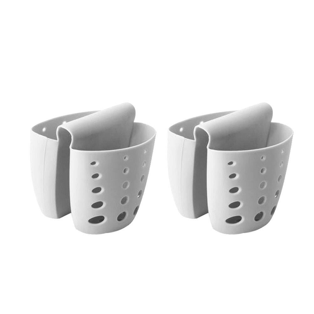 Sponge Holder Suction 2Pcs Sink Drain Racks Hollow out Storage Baskets