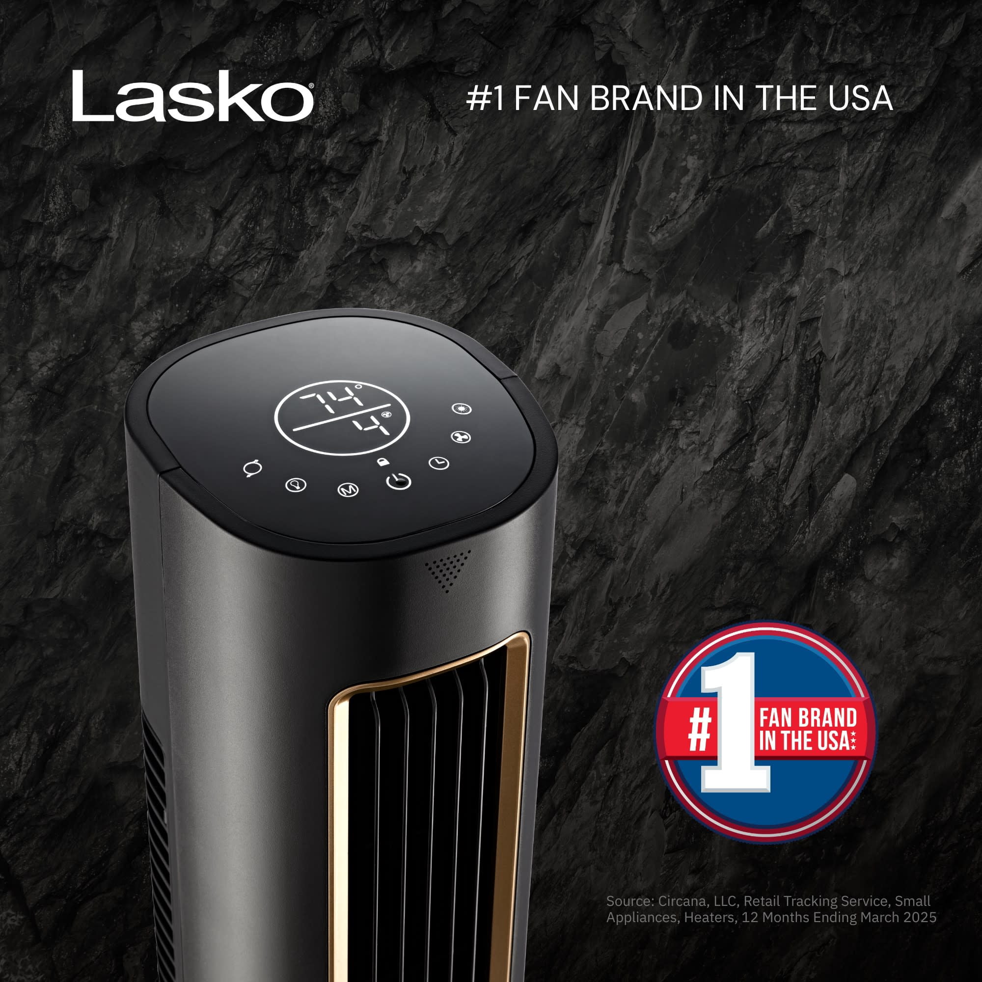 Lasko Pinnacle 40" 12-Speed Tower Fan, 32 ft/s Airflow, Carbon X Filtration Remote, Black, DST100
