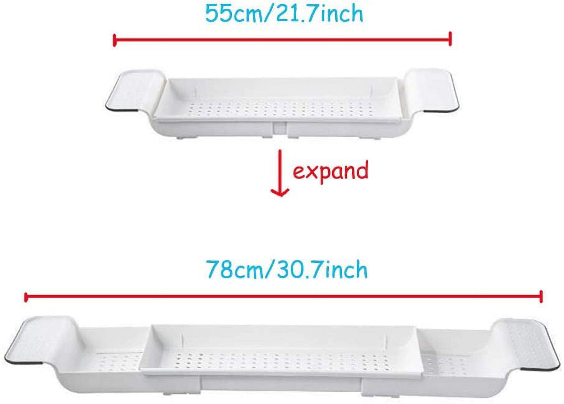 1pc Extendable Bathtub Caddy Tray, Plastic Bath Rack