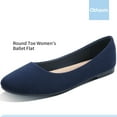 thumbnail image 3 of Obtaom Women's Round Toe Ballet Flats,Cute Textile Ballerina Flats,Comfortable Faux Leather Insole Low Heels Dress Shoes For Ladies (Navy,US8), 3 of 8