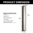 thumbnail image 6 of YANSUN 40.6 in 30-Watt Black Outdoor Rectangle Hardwired Integrated LED Lantern Wall Sconce with Resin Shade 3000K Waterproof, for Pathway, Porche, Entryway, 6 of 8