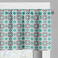 thumbnail image 5 of Ambesonne Ethnic Valance & Curtain, Mosaic Mandala Oriental Folk, 55"x36", Turquoise Coral and Dark Grey, 5 of 7