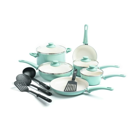 GreenLife Ceramic Non-Stick 14 Piece Cookware Set - Walmart.com