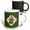 Multicolor, variant on 3drose, Sparrow Birds, Christmas Decorated Birdhouse, Green Design, 11oz Two-tone Black Mug