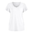 thumbnail image 4 of Puntoco Mujeres Casual Manga Corta Mangas Acampanadas Cuello en V Sólido Camiseta Suelta Blusa tops Puntoco Puntoco-717, 4 of 8