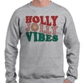 thumbnail image 2 of Holly Jolly Vibes Sweatshirt Unisex Large Grey, 2 of 5