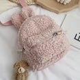 thumbnail image 4 of Qarigey Mochila con conejito de peluche, cierre de cremallera duradero y forro de PU incorporado, mochila para niños suave Mochilas Rosa, 4 of 6