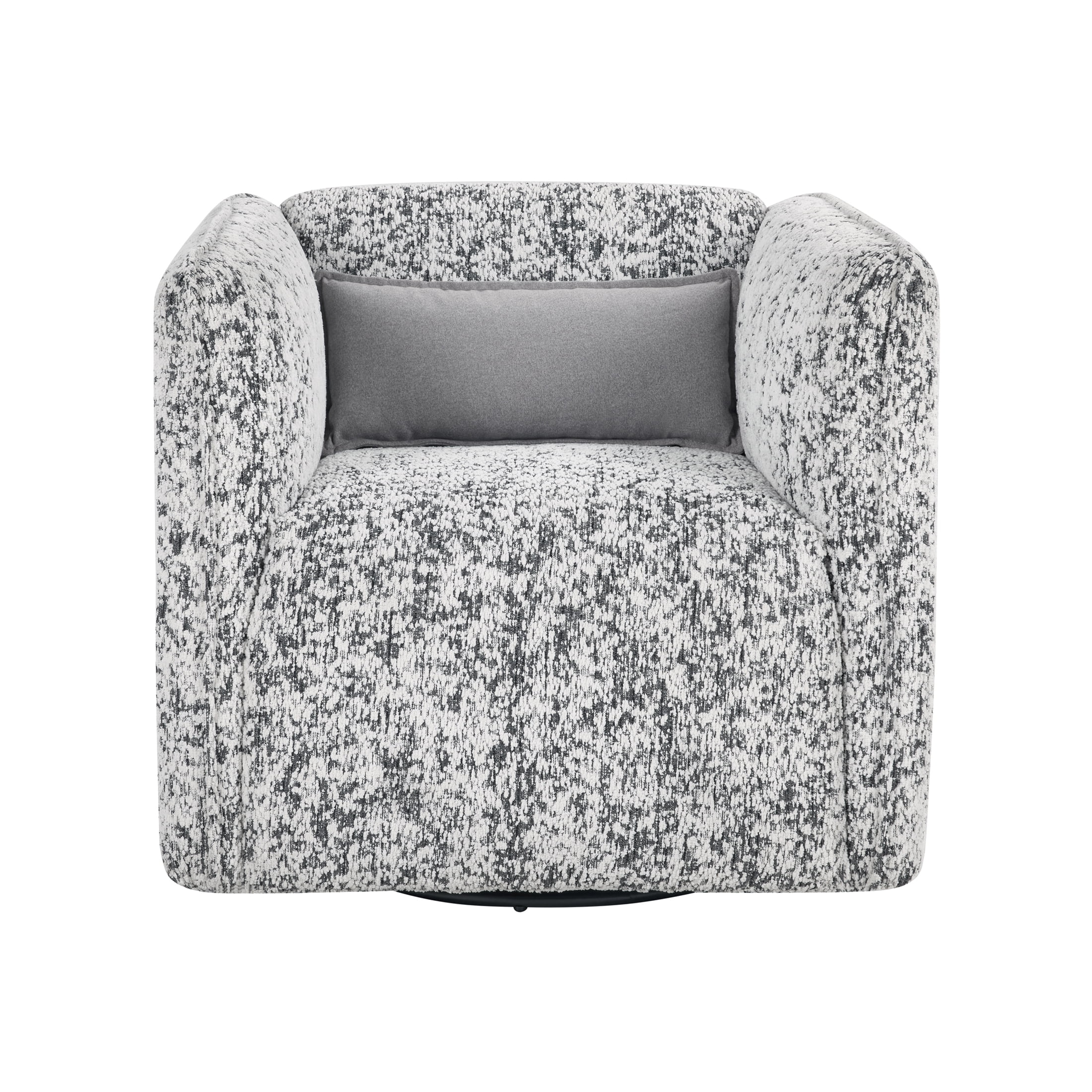 OakvillePark Dawnwillow Jacquard Swivel Chair with Lumbar Pillow, Gray