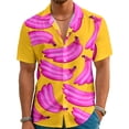 thumbnail image 2 of Ankishi Mens Hawaiian Shirt Fruit Lapel Button Down Short Sleeve Beach Shirts Summer Tops for Streetwear, 2 of 8
