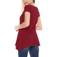 thumbnail image 3 of Women's A-Line Short Sleeve Relaxed Fit Round Neck Solid Tunic Top with Pockets, 3 of 4