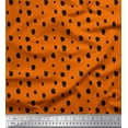 thumbnail image 1 of Soimoi Orange Cotton Voile Fabric Brush Stroke & Dots Abstract Printed Craft Fabric by the Yard 42 Inch Wide, 1 of 3