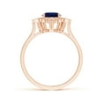 thumbnail image 2 of ANGARA Natural 1.55 Ct Sapphire Engagement Ring with Floral Halo in 14K Rose Gold for Women (Size-8x6mm) | September Birthstone, Anniversary, Jewelry Gift for Women | Natural Sapphire Ring, 2 of 9
