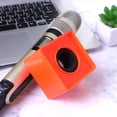 thumbnail image 2 of Microphone Marks Professional Interview Logo Stand Microphone Protector for Reporters (Square Orange), 2 of 5