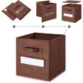 11 Inch Foldable Fabric Storage Cubes, Set of 10, Brown Storage Bins ...