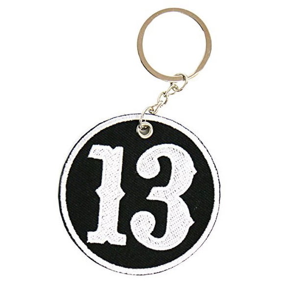 Hot Leathers Double Sided Key Chains, CIRCLE 13 - High Quality Embroidered PATCH KEYCHAIN - 3" x 3"