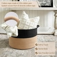 thumbnail image 5 of XXXLarge Cotton Rope Basket 21.7" x 21.7" x 13.8" Woven Baby Laundry Blanket Basket Toy Baskets with Handle Storage Comforter Cushions Thread Laundry Hamper Home Decor Living Room, 5 of 7