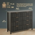 thumbnail image 3 of ARKANTOS Fluted 8-Drawer Double Dresser for Bedroom Charcoa Oak Finish, 3 of 9