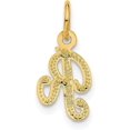 thumbnail image 3 of 14KY Yellow Gold Script Letter R Initial Charm, 3 of 6