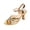 Gold, variant on Honeycomb Perforated Mesh Overlay Peep Toe Sandals for Women Block Mid Heel Adjustable Ankle Strap with Buckle Shiny Footwear Silver 43