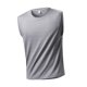thumbnail image 5 of Camiseta de tirantes de cuello redondo para hombre, color liso, informal, holgada, deportiva, transpirable, de seda helada, corta, de poliéster., 5 of 5