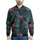 thumbnail image 3 of Chaqueta bomber con estampado de hojas tropicales en flor para hombre, sudadera de manga larga en 3D, chaqueta bomber de calle de gran tamaño con cremallera, 3 of 5