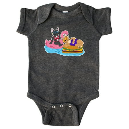 

Inktastic Pool Floaties with Cute French Bulldogs Gift Baby Boy or Baby Girl Bodysuit