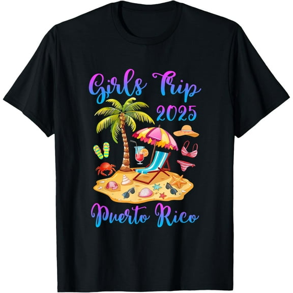 Girls Trip 2025 Beach Vacation Puerto Rico Matching Group T-Shirt