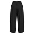 thumbnail image 7 of PWPSG Women's Elastic Waist Loose Harem Capri Pants, Breathable with Pockets Multi Colors for Daily Casual Wear Black L, 7 of 7
