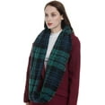 thumbnail image 4 of Bravo! Women Tartan Plaid Infinity Wrap Scarf Winter Knit Loop Scarf Blue Green, 4 of 4